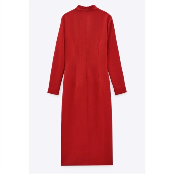NWT Zara Red Toggle Dress size Large - Picture 4 of 17
